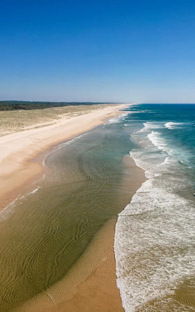 Plage de Mimizan vue du ciel