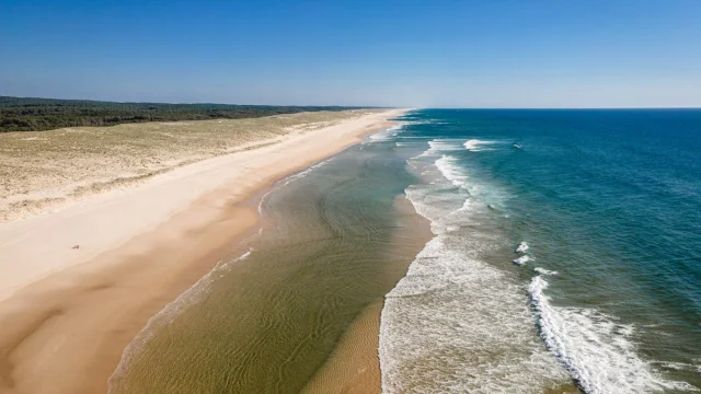 Plage de Mimizan vue du ciel