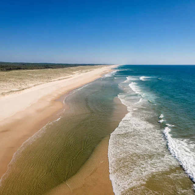 Plage de Mimizan vue du ciel