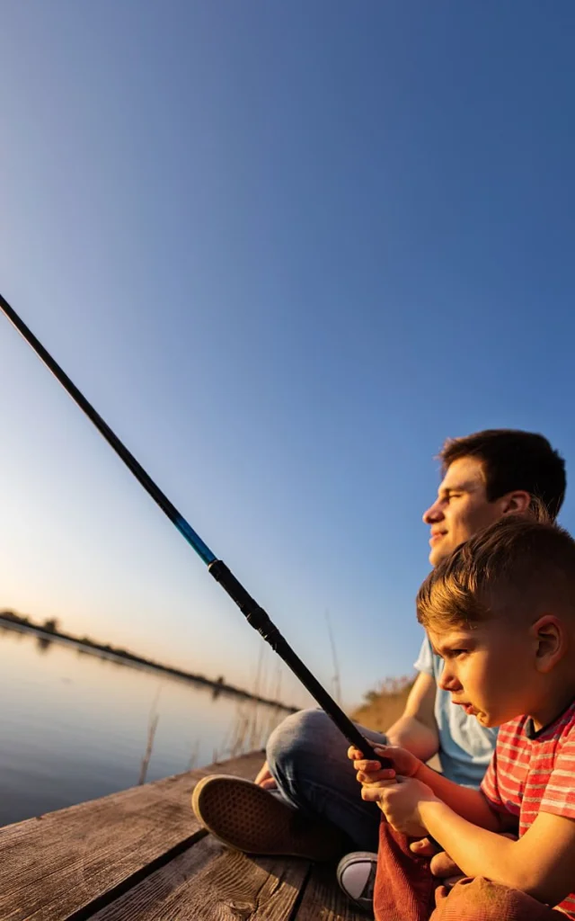 peche au lac en famille à Mimizan