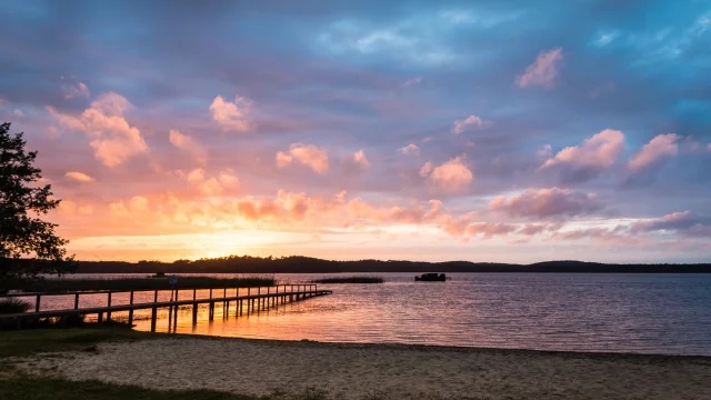 Aureilhan - bord du lac - coucher de soleil - ponton Woolsack