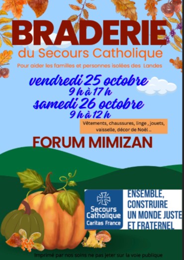 Braderie d'automne organisée par le secours catholique