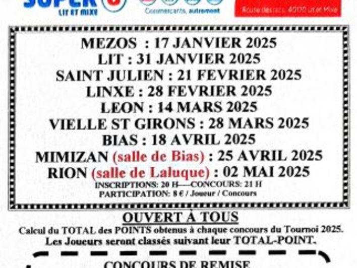 Tournoi Intercommunal de Belote 2025