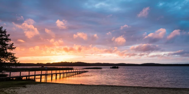 Aureilhan - bord du lac - coucher de soleil - ponton Woolsack